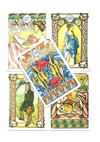 Oracle Stili Yazım 36CARD Art Nouveau Lenormand Oracles Kartları Tarot Oyunu ve Aralarından Seçim Yapabileceğiniz Çeşitli Tarot Kartları (Yurt Dışından)