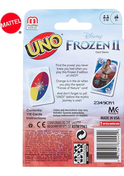 Mattel Uno: Frozen Family Komik Eğlence Masa Oyunu Eğlenceli Poker Oyun Kartları Hediye Kutusu Uno Kart Oyunu Oyun Kartları En Iyi Hediye (Yurt Dışından)