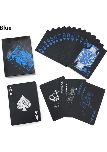 Mavi Stil Pvc Poker Suya Dayanıklı Plastik Oyun Kartları Seti Siyah Renk Poker Kartı Setleri Claartytravel Hileler Aracı Poker Oyunları Kırmızı Mavi (Yurt Dışından)