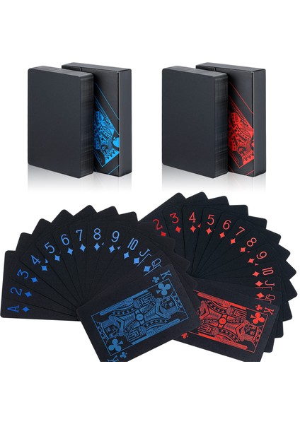 Mavi Stil Pvc Poker Suya Dayanıklı Plastik Oyun Kartları Seti Siyah Renk Poker Kartı Setleri Claartytravel Hileler Aracı Poker Oyunları Kırmızı Mavi (Yurt Dışından) fiyatları