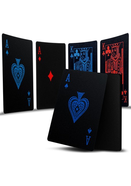 Mavi Stil Pvc Poker Suya Dayanıklı Plastik Oyun Kartları Seti Siyah Renk Poker Kartı Setleri Claartytravel Hileler Aracı Poker Oyunları Kırmızı Mavi (Yurt Dışından) modelleri