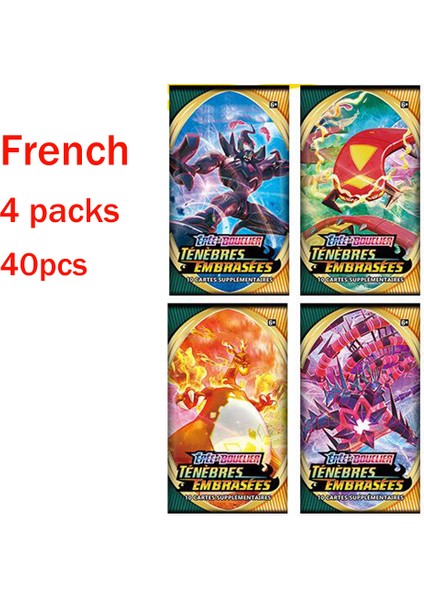 Fransız 4'lü Paket Stili Pokémon Pokémon 25. Yıldönümü Kutlaması Ultra Nadir Pokémon Set 42 Kart (Yurt Dışından)