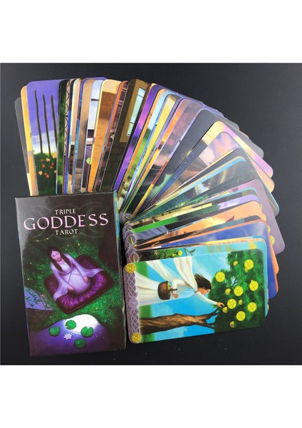 78 Adet TT49 Tarzı Üçlü Tanrıça Tarot Kartları Ingilizce Versiyonu Tarot Güverte Kurulu Oyun Kartları Kadınlar Için Kehanet Kader Ev Aile Oyunları (Yurt Dışından)