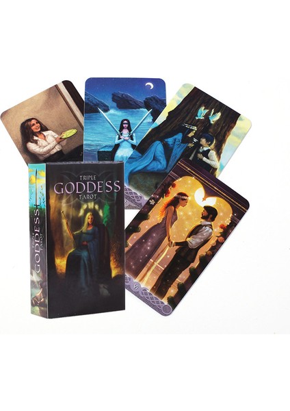 78 Adet TT49 Tarzı Üçlü Tanrıça Tarot Kartları Ingilizce Versiyonu Tarot Güverte Kurulu Oyun Kartları Kadınlar Için Kehanet Kader Ev Aile Oyunları (Yurt Dışından)