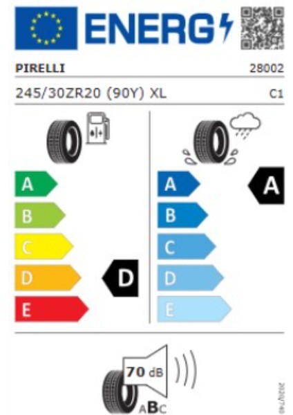 245/30R20 90Y P-Zero Pz4 (Ao) Xl - Yaz Lastiği (2023 Üretim)
