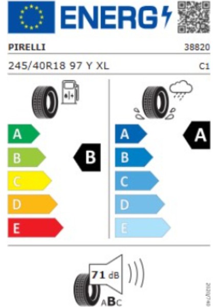 245/40R18 97Y Powergy Xl - Yaz Lastiği (2025 Üretim)