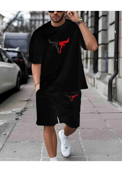 Boğa Baskılı Özel Tasarım Oversize Tshirt