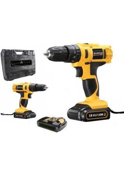 Maxstar 24V Lı-Ion 5.0AH Çift Akülü Darbesiz Şarjlı Matkap
