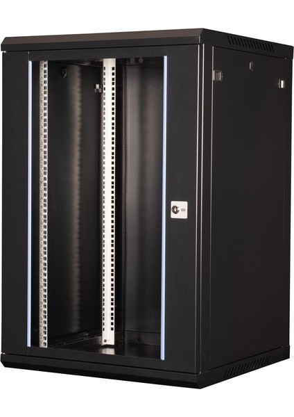 18U 19" Duvar Tipi Rack Kabinet – Genişlik: 600 mm | Derinlik: 600 mm – Siyah