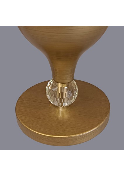 Rodli Taşlı Eskitme Gold Abajur modelleri