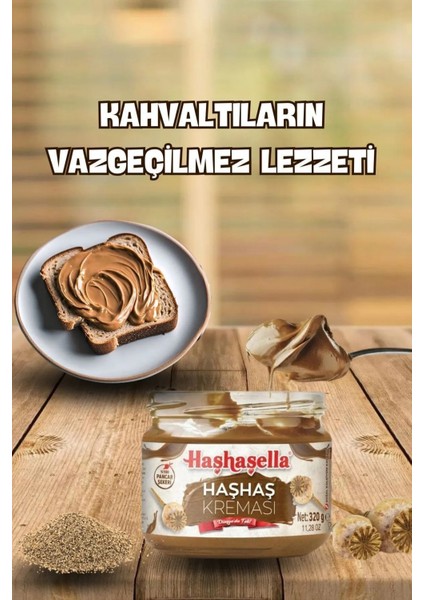 Kahvaltılık Sürülebilir Katkısız 650 gr Haşhaşella Haşhaş Kreması fırsatları