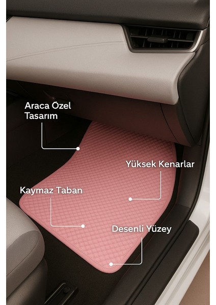 Honda Hr-V 2005–2006 Eva Sağ Yolcu Prensesi Paspas Pembe