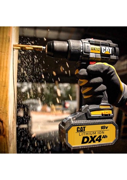 DX12.2 18VOLT/4.0AH Li-Ion Çift Akülü Kömürsüz Profesyonel Şarjlı Darbeli Matkap
