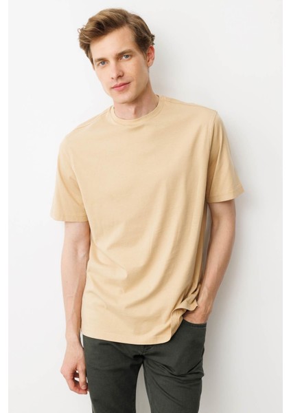 Erkek Sıfır Yaka T-Shirt A.sarı