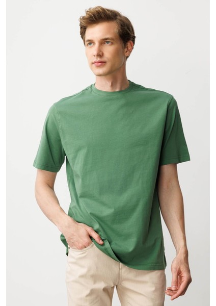 Erkek Sıfır Yaka T-Shirt A.yeşil fırsatları