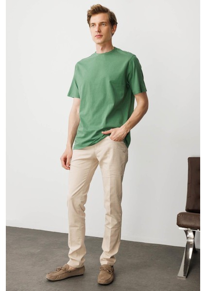 Erkek Sıfır Yaka T-Shirt A.yeşil indirimleri