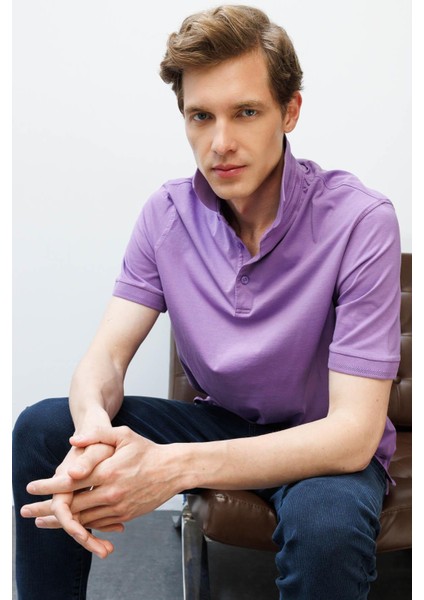Erkek Polo Yaka T-Shirt Lila fiyatları