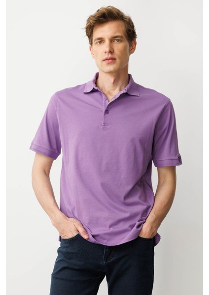 Erkek Polo Yaka T-Shirt Lila modelleri