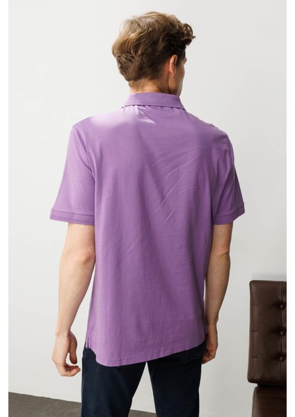 Erkek Polo Yaka T-Shirt Lila fırsatları