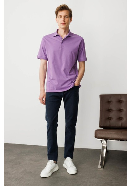 Erkek Polo Yaka T-Shirt Lila indirimleri