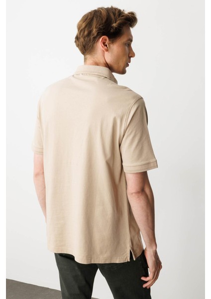 Erkek Polo Yaka T-Shirt K.bej modelleri
