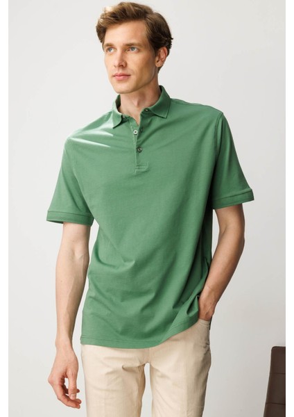 Erkek Polo Yaka T-Shirt A.yeşil