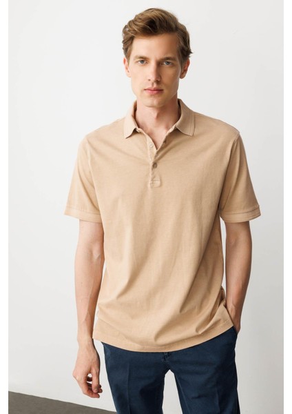 Erkek Polo Yaka T-Shirt K.bej indirimleri