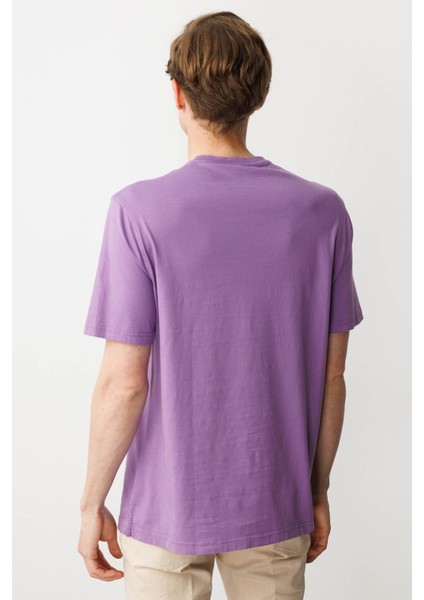 Erkek Sıfır Yaka T-Shirt Lila
