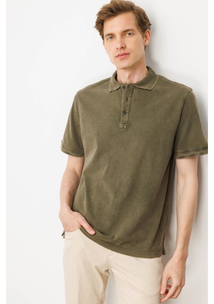 Erkek Polo Yaka T-Shirt Haki