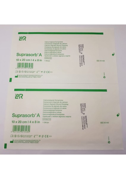 Suprasorb A 10x20cm Kalsiyum Aljinat Yara Örtüsü 2 Adet modelleri