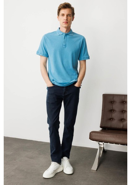 Erkek Polo Yaka T-Shirt Turkuaz modelleri