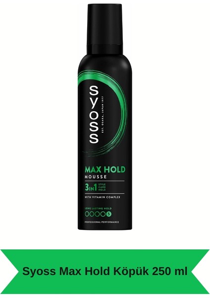 Max Hold 48 Saat Ekstra Mega Tutuş 250 ml Saç Köpüğü