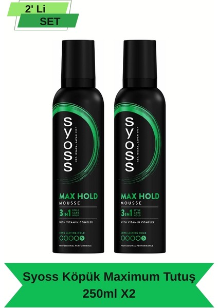 Köpük Maximum Tutuş 250 ml x 2