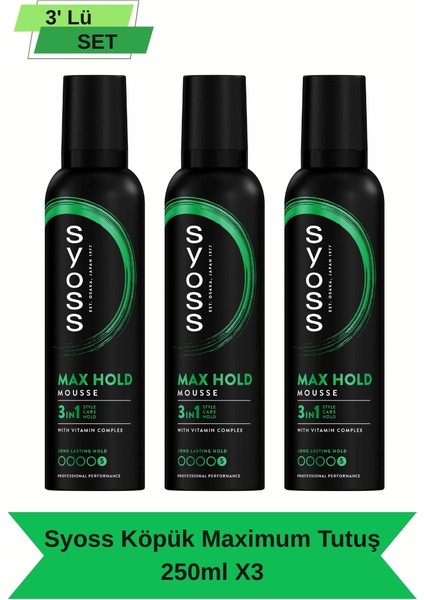 Köpük Maximum Tutuş 250 ml x 3