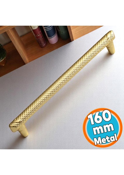 Mobilya Mutfak Çekmece Dolabı Dolap Kapak Kulpları Kulbu Kulpu 16 cm 160 mm Altın Metal Kulp