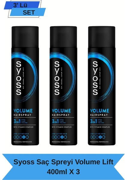 Saç Spreyi Volume Lift 400ml X3
