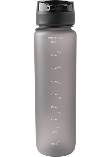 Suluk Matara Tritan 1050 ml Su Matarası - Pipetsiz, %100 Sızdırmaz Garantili, BPA ve Toksik İçermez, Koku Yapmaz, Dayanıklı Kumaş Askılı - Antrasit