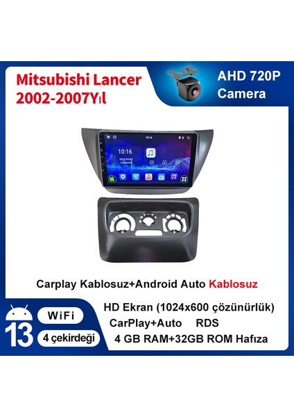 Mitsubishi Lancer 2002-2007 Yıl Uyumlu 9 Inç 4 GB Ram 32 GB Hafıza Multimedya Carplay Navigasyon