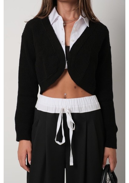 Biyeli Crop Triko Hırka