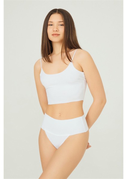 Lazer Kesim Esnek Iz Yapmayan Yüksek Bel Tanga 5'li Paket Külot