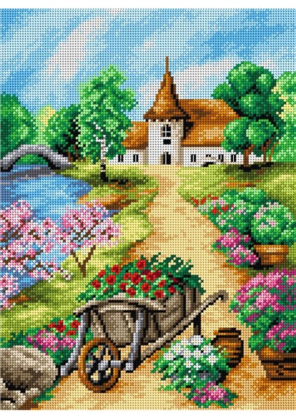 Baskılı Goblen Çiçek Bahçesi 2304 30*40 cm