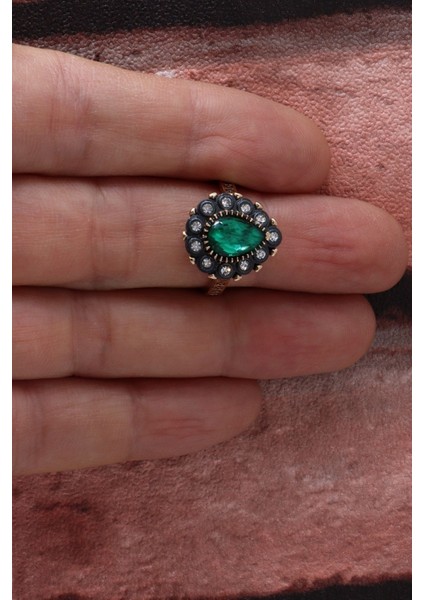 Yeşil Beyaz Zirkon Taş Elmas Montür Yüzük fiyatları