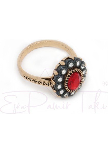 Kırmızı Beyaz Zirkon Taş Elmas Montür Yüzük fiyatları