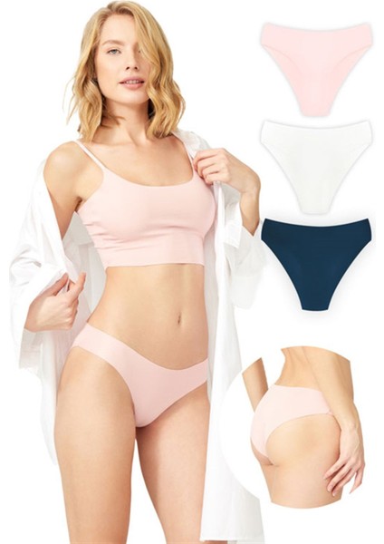 Klasik Basic Lazer Kesim Bikini Külot 3'lü Paket