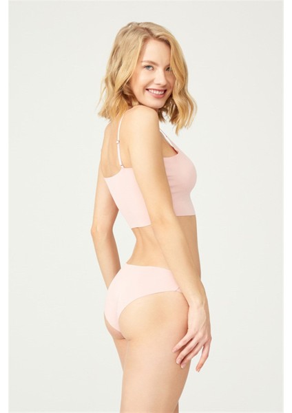 Basic Iz Yapmayan Lazer Kesim Kadın Bikini Külot 3'lü Paket - 5