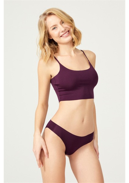 Basic Iz Yapmayan Lazer Kesim Kadın Bikini Külot 3'lü Paket - 5