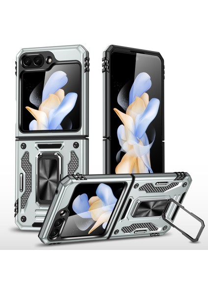 Samsung Galaxy Z Flip5 5g Kickstand Kapak Pc + Tpu Telefon Kılıfı (Yurt Dışından)