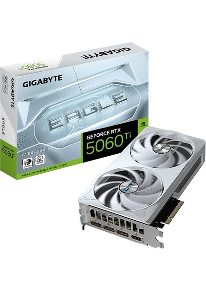 Gıgabyte VGA Nvıdıa 16GB Gddr7 RTX5060TI Eagle Oc Ice GV-N506TEAGLEOC ICE-16GD 128BIT/3XDP/1XHDMI/2XFAN