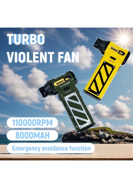 Mini Turbo Jet Fan Şarj Edilebilir Fırçasız Motor 110000RPM Hızlı Elektrikli Süpürge Bilgisayar Klavye Açık Hava Araba Ev, B (Yurt Dışından)