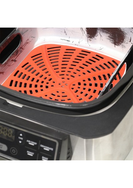 Ninja Air Fryer Iç Mekan Izgarası Için Anti-Sıçrama Ekranı ve Silikon Conta Kombinasyonu Yedek Tekrar Kullanılabilir Deflektör, Kırmızı (Yurt Dışından)